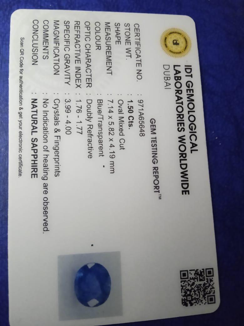 Saphir bleu naturel non chauffé et traité au Sri Lanka  en vente 10