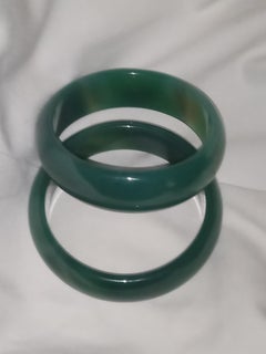 Natural gem stone bangles pair