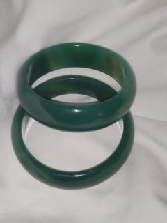 Natural gem stone bangles pair