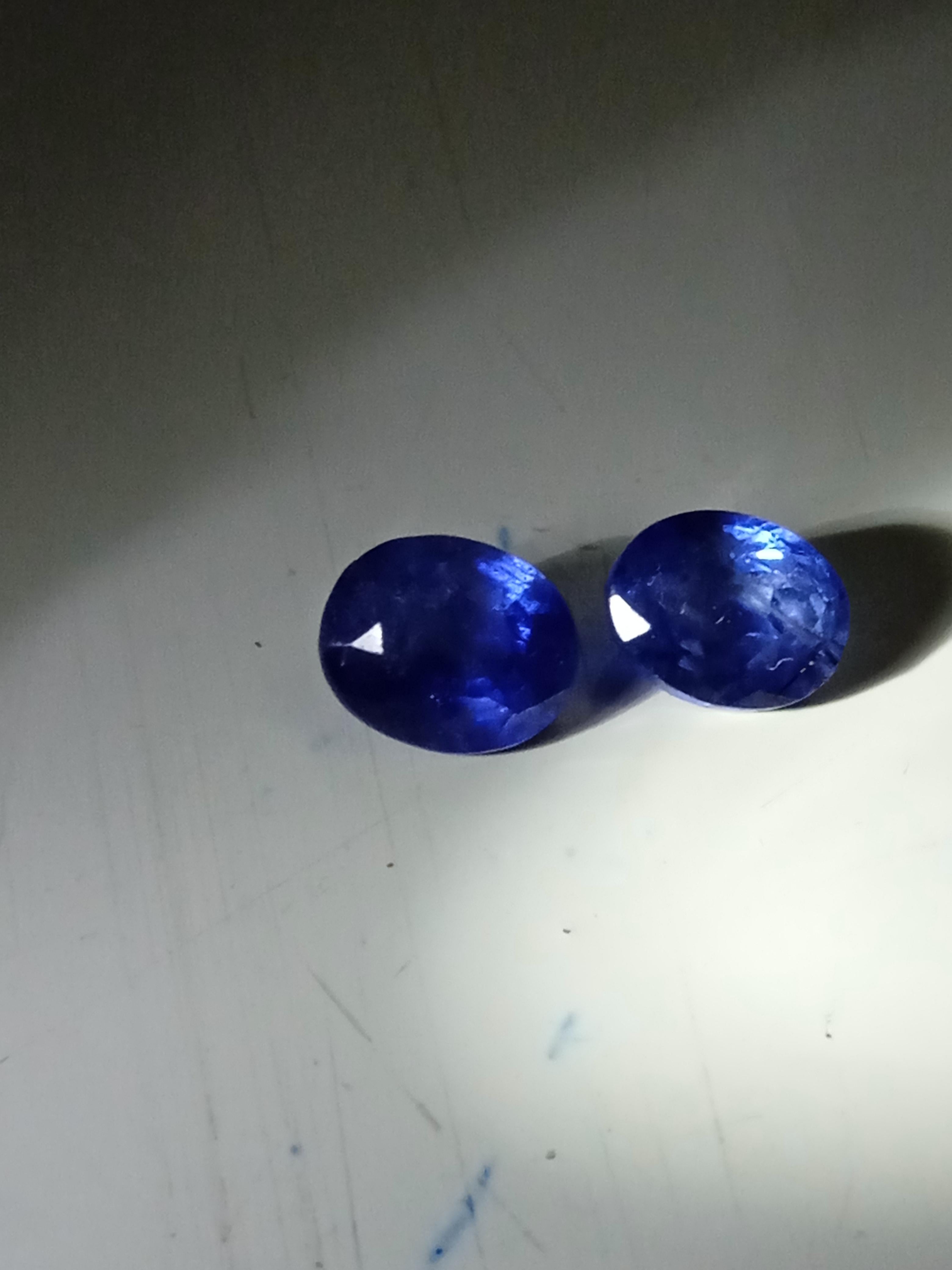 Ñatural Sri Lanka corn flower blue sapphires pair for your earrings not treated not heated 