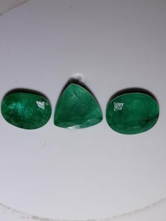 Natural Zambia emerald 3 pieces set 4.40 carats