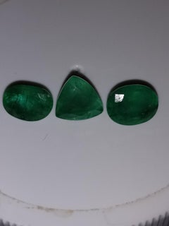 Natural Zambia emerald 3 pieces set 4.40 carats