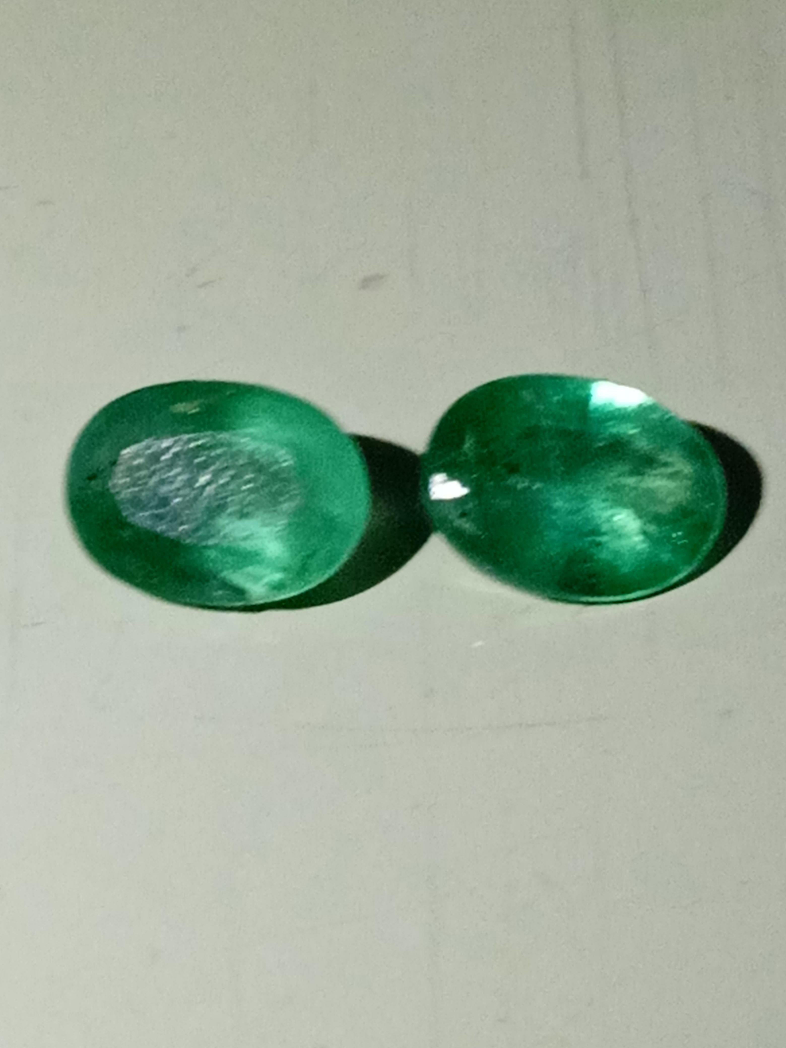 Natural Zambia emerald pair 3.7 carats For Sale 1