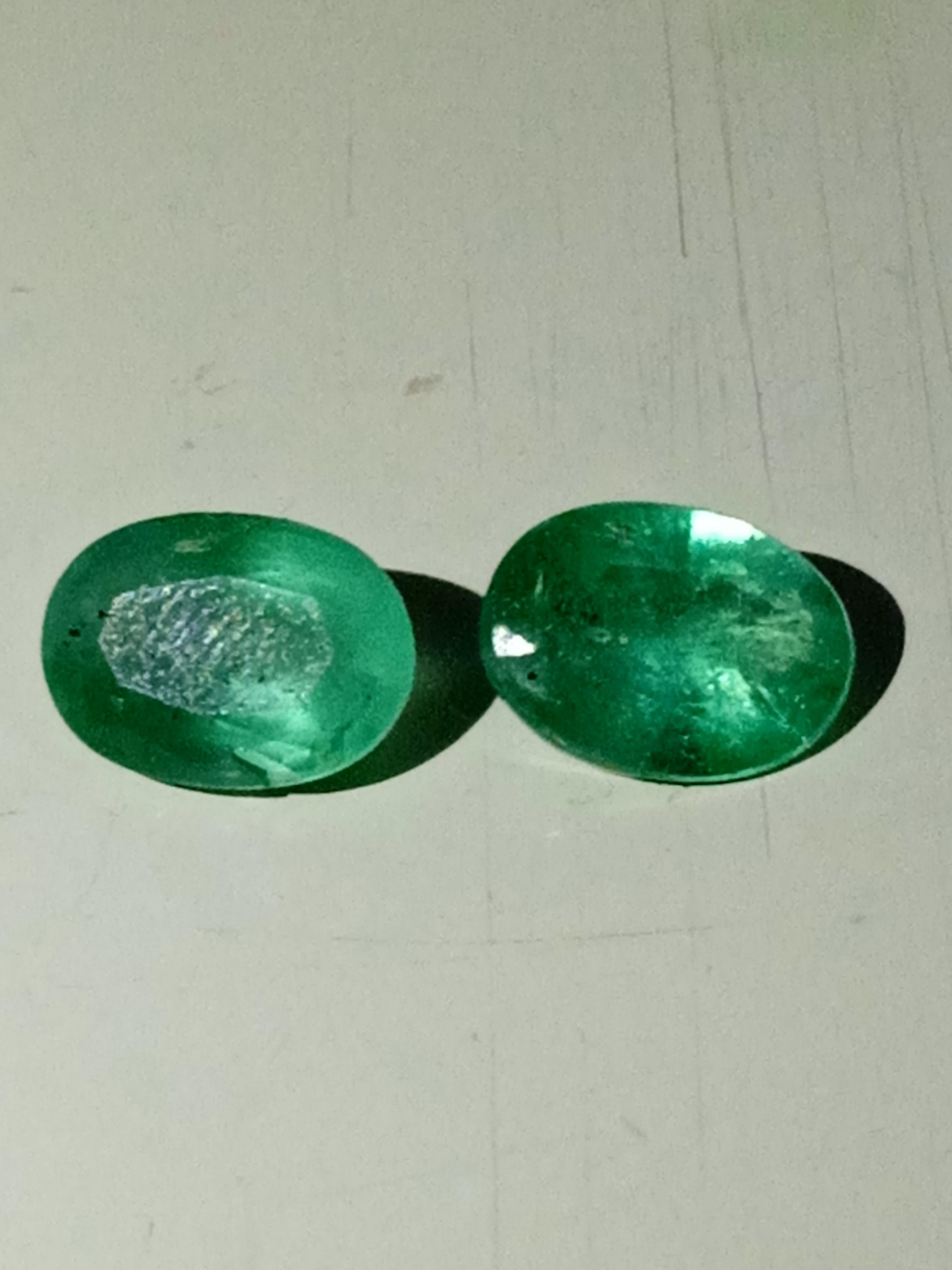Unknown Still-Life Sculpture - Natural Zambia emerald pair 3.7 carats