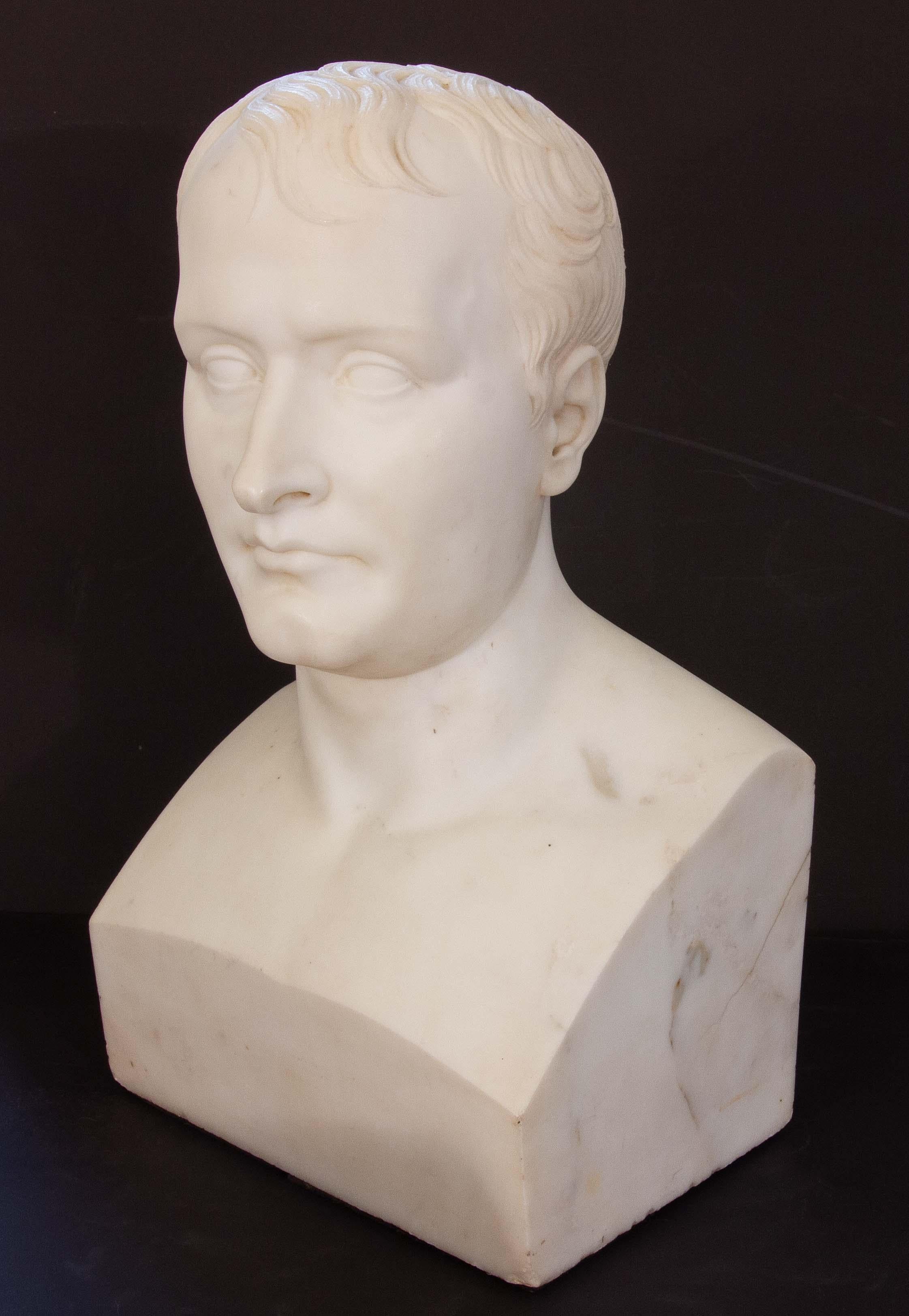 Neoclassical Carved Marble  Bust of Napoleon Bonaparte After Antonio Canova  10