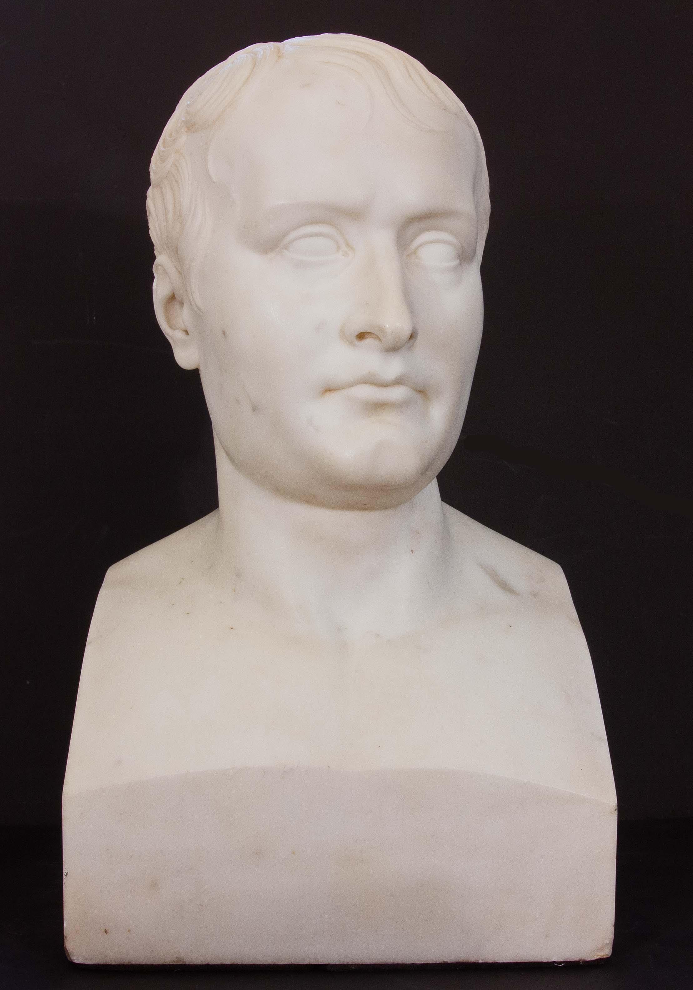 Neoclassical Carved Marble  Bust of Napoleon Bonaparte After Antonio Canova  - Sculpture by Unknown