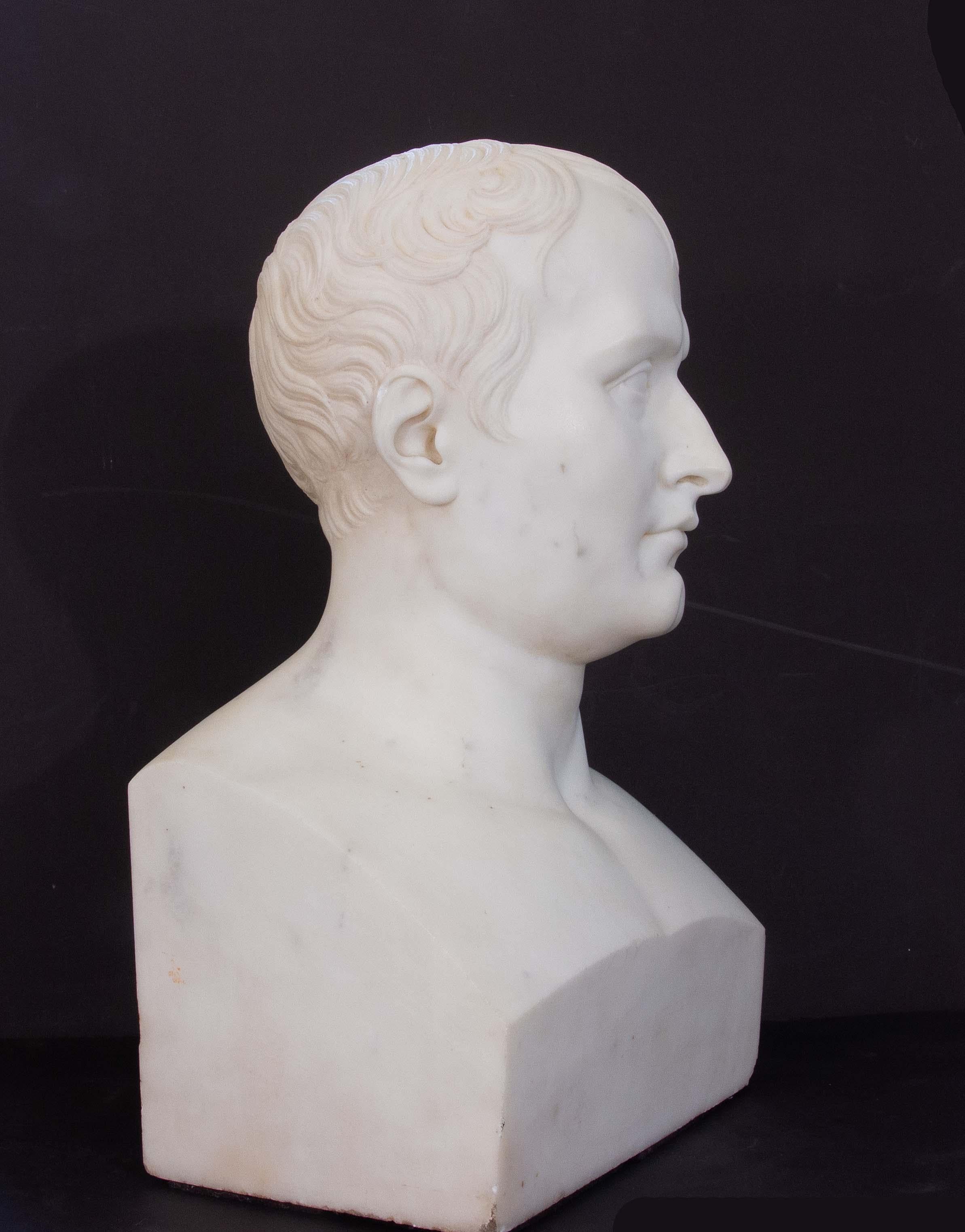 Neoclassical Carved Marble  Bust of Napoleon Bonaparte After Antonio Canova  3