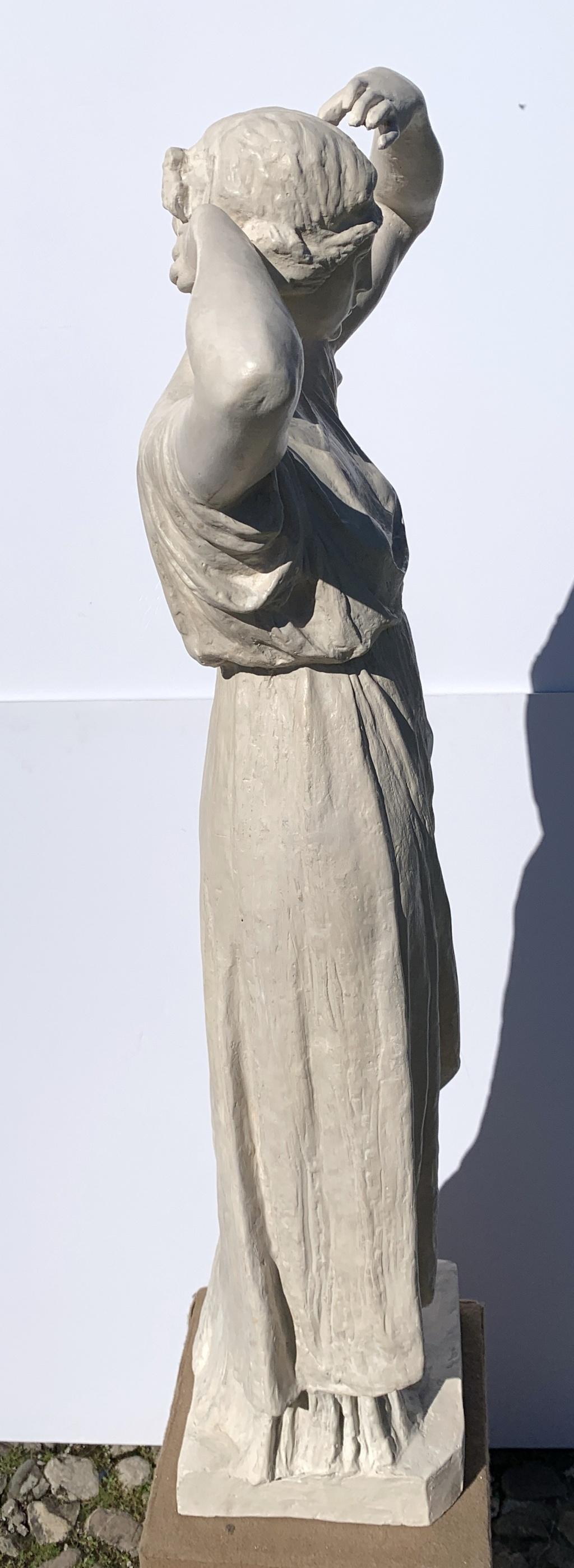 Neoclassical sculpture in Rome- Pair of 19th century Italian scagliola - Figures For Sale 5