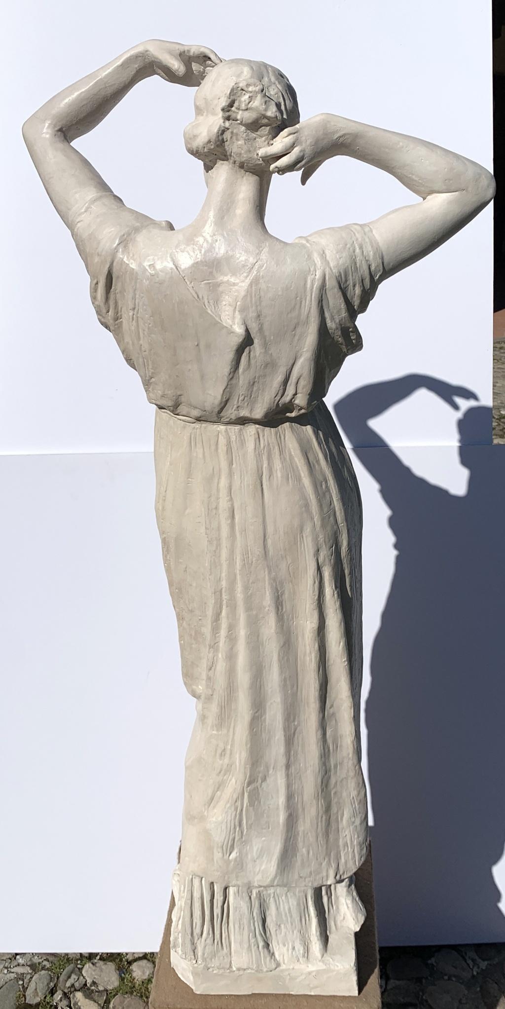 Neoclassical sculpture in Rome- Pair of 19th century Italian scagliola - Figures For Sale 6