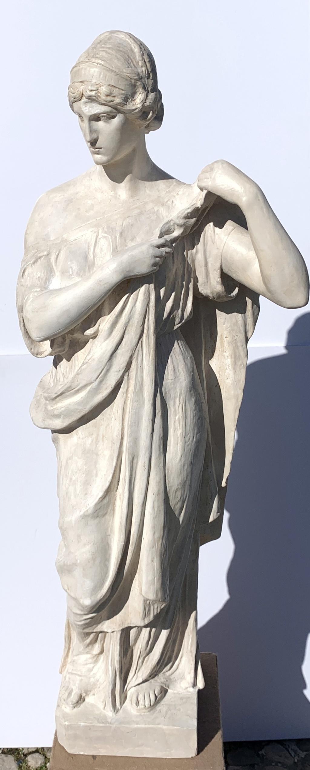 Neoclassical sculpture in Rome- Pair of 19th century Italian scagliola - Figures For Sale 7