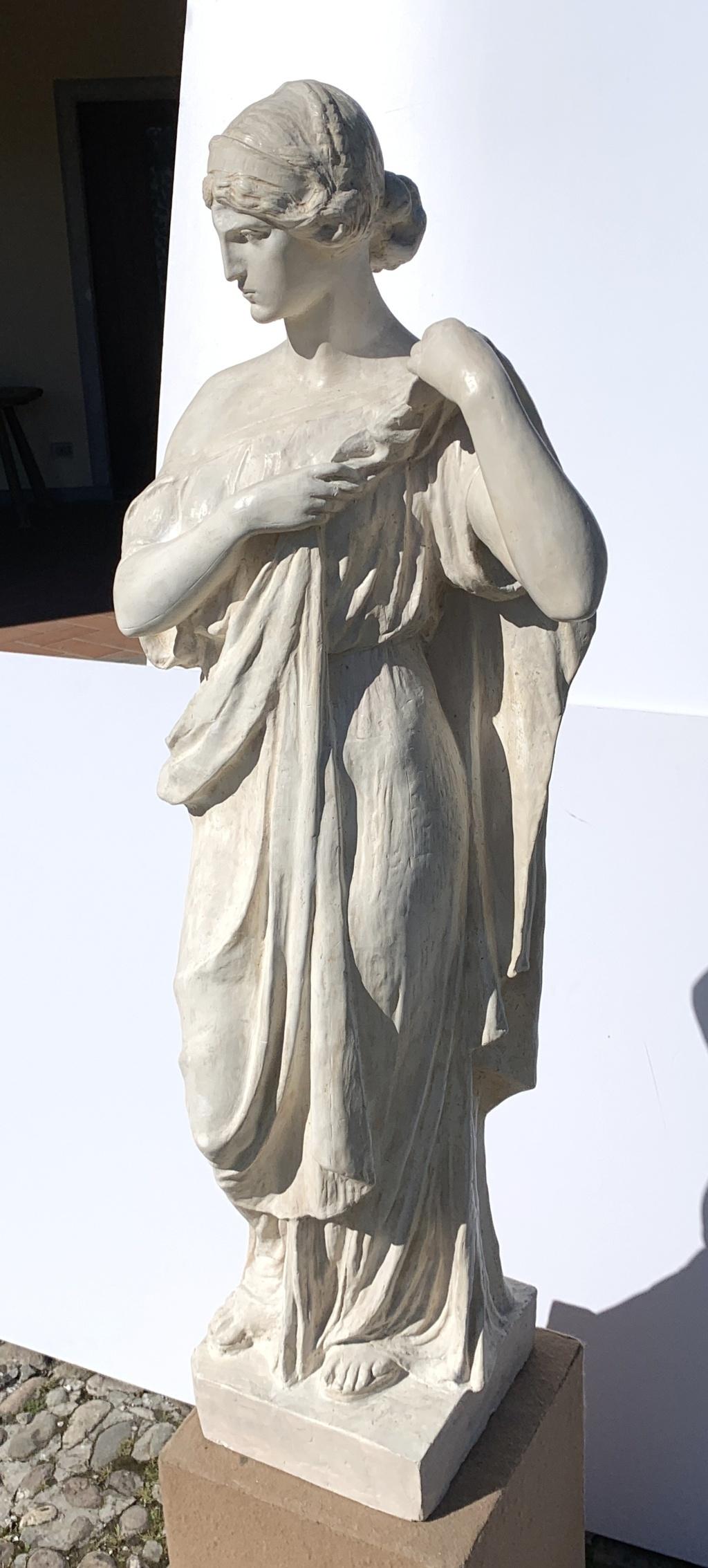 Neoclassical sculpture in Rome- Pair of 19th century Italian scagliola - Figures For Sale 8