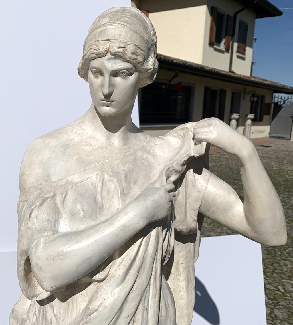 Neoclassical sculpture in Rome- Pair of 19th century Italian scagliola - Figures For Sale 9