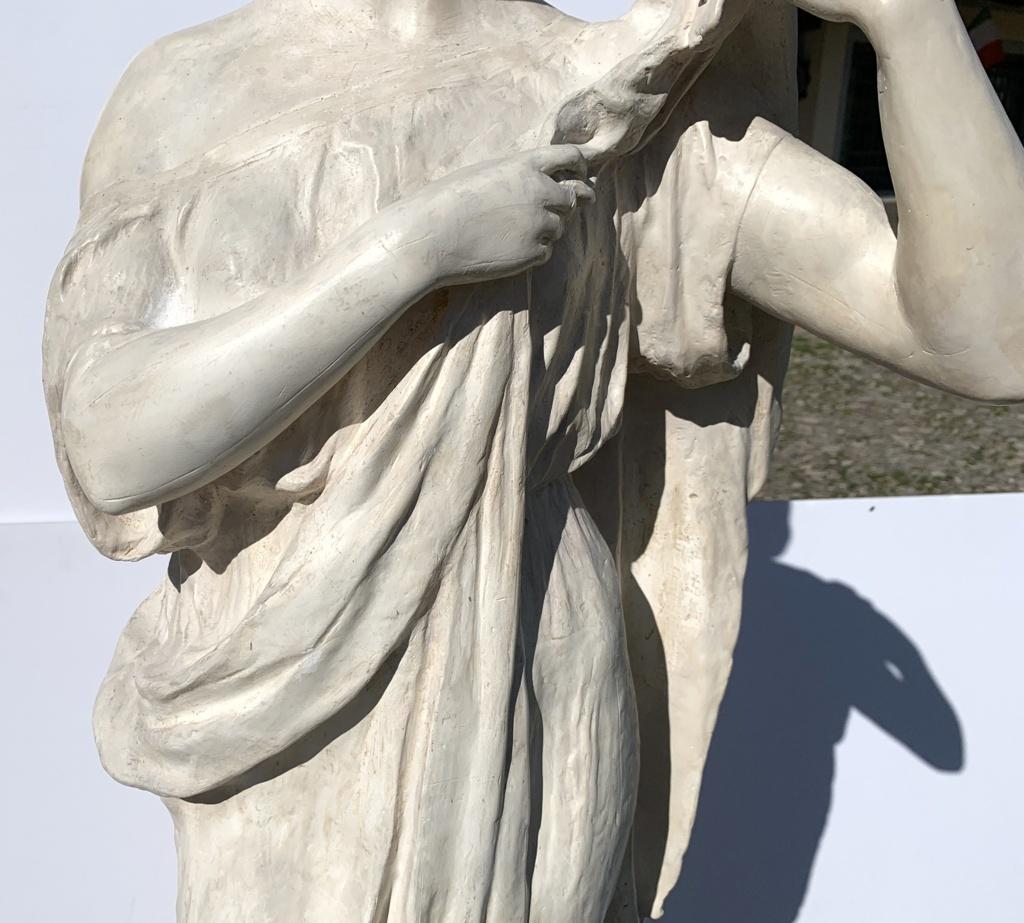 Neoclassical sculpture in Rome- Pair of 19th century Italian scagliola - Figures For Sale 10