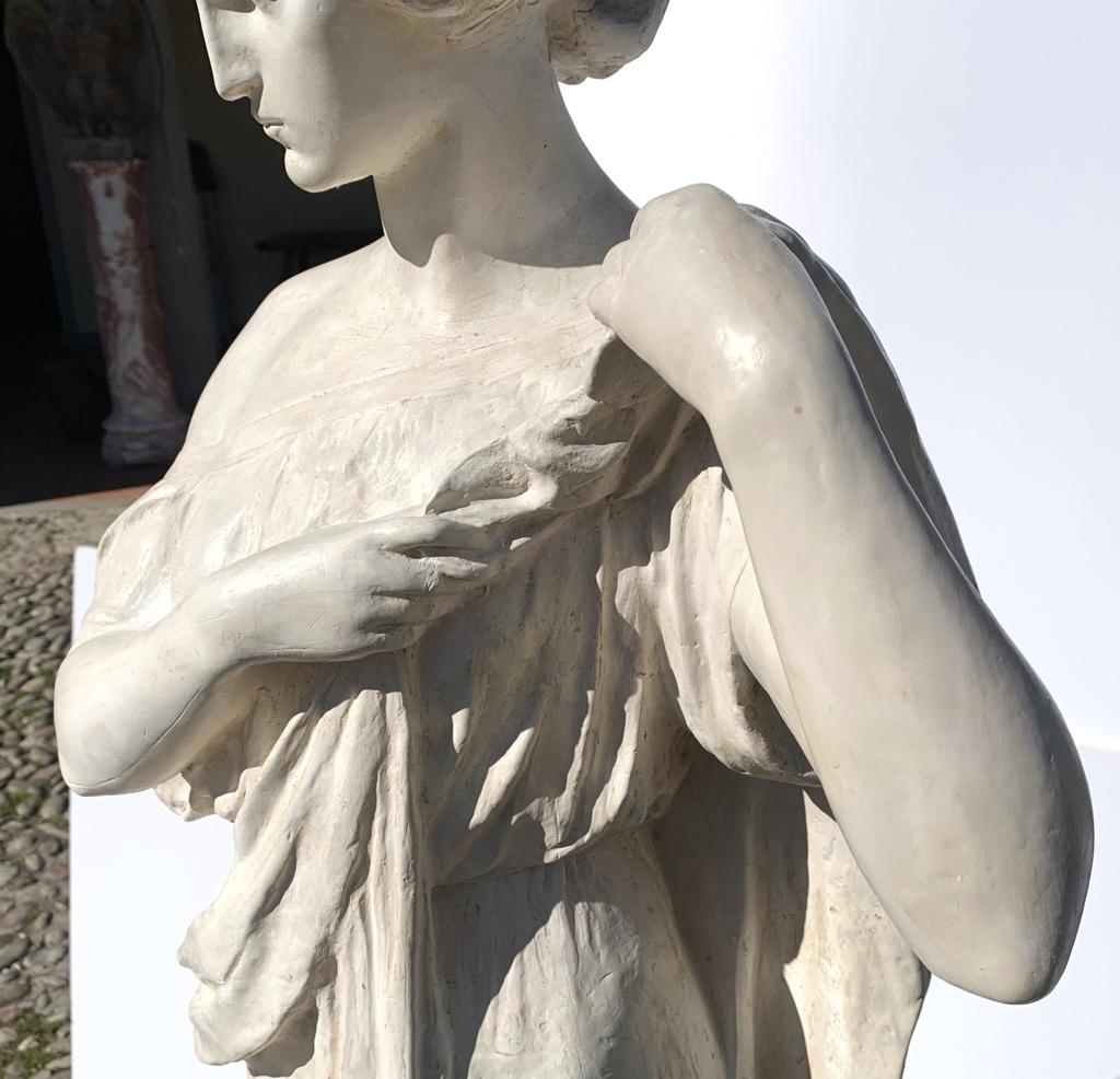 Neoclassical sculpture in Rome- Pair of 19th century Italian scagliola - Figures For Sale 13