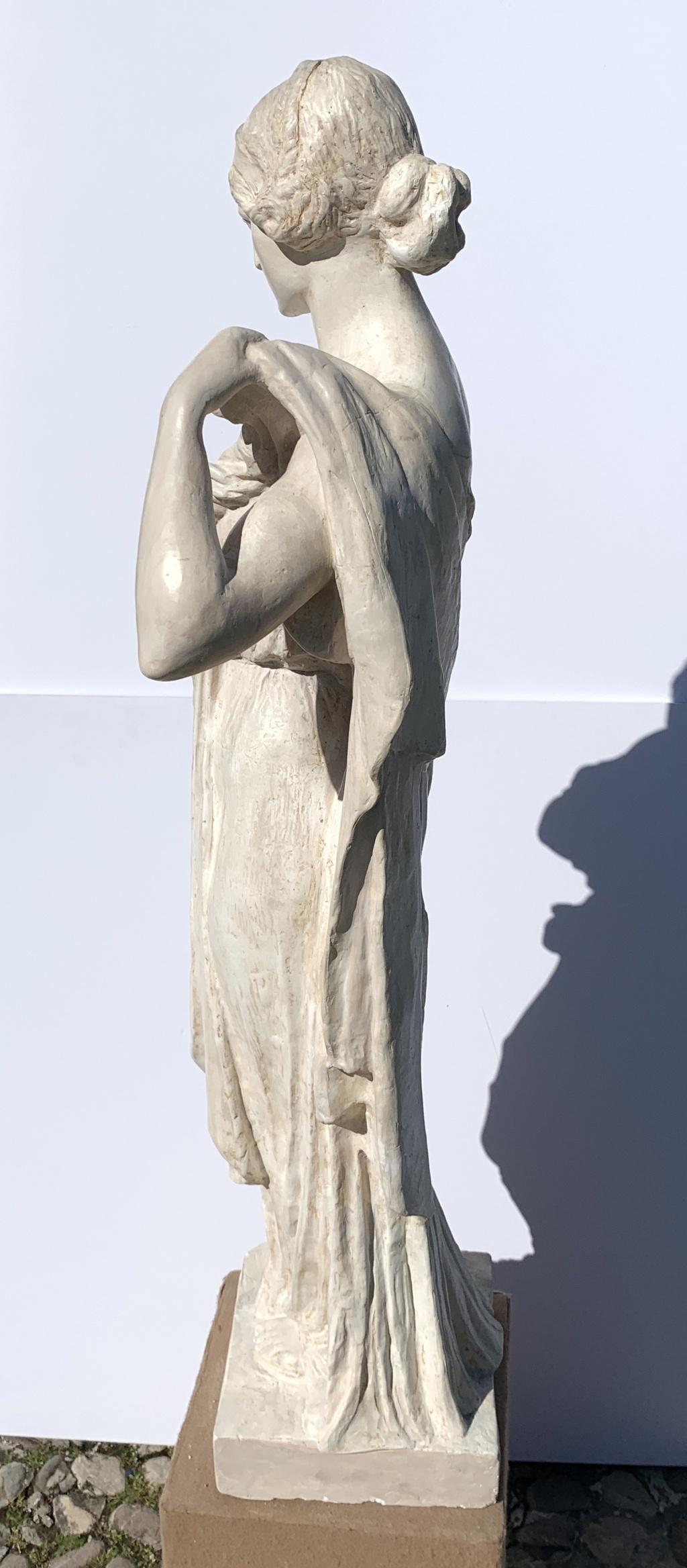 Neoclassical sculpture in Rome- Pair of 19th century Italian scagliola - Figures For Sale 14