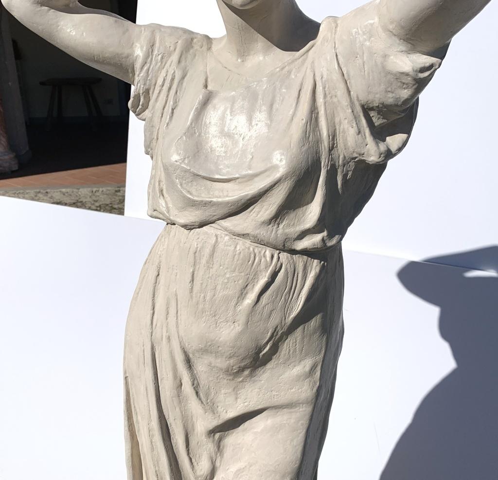 Neoclassical sculpture in Rome- Pair of 19th century Italian scagliola - Figures For Sale 1