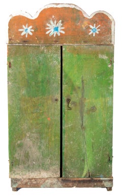 "Nino de Aotocha in Nicho (Holy Child in Niche) Retablo" Carved Wood from Mexico