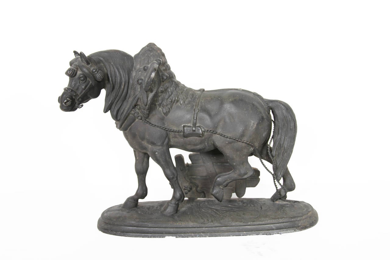 Unknown Figurative Sculpture - Norman Horse - Latonia and No. 1012 Clock Top