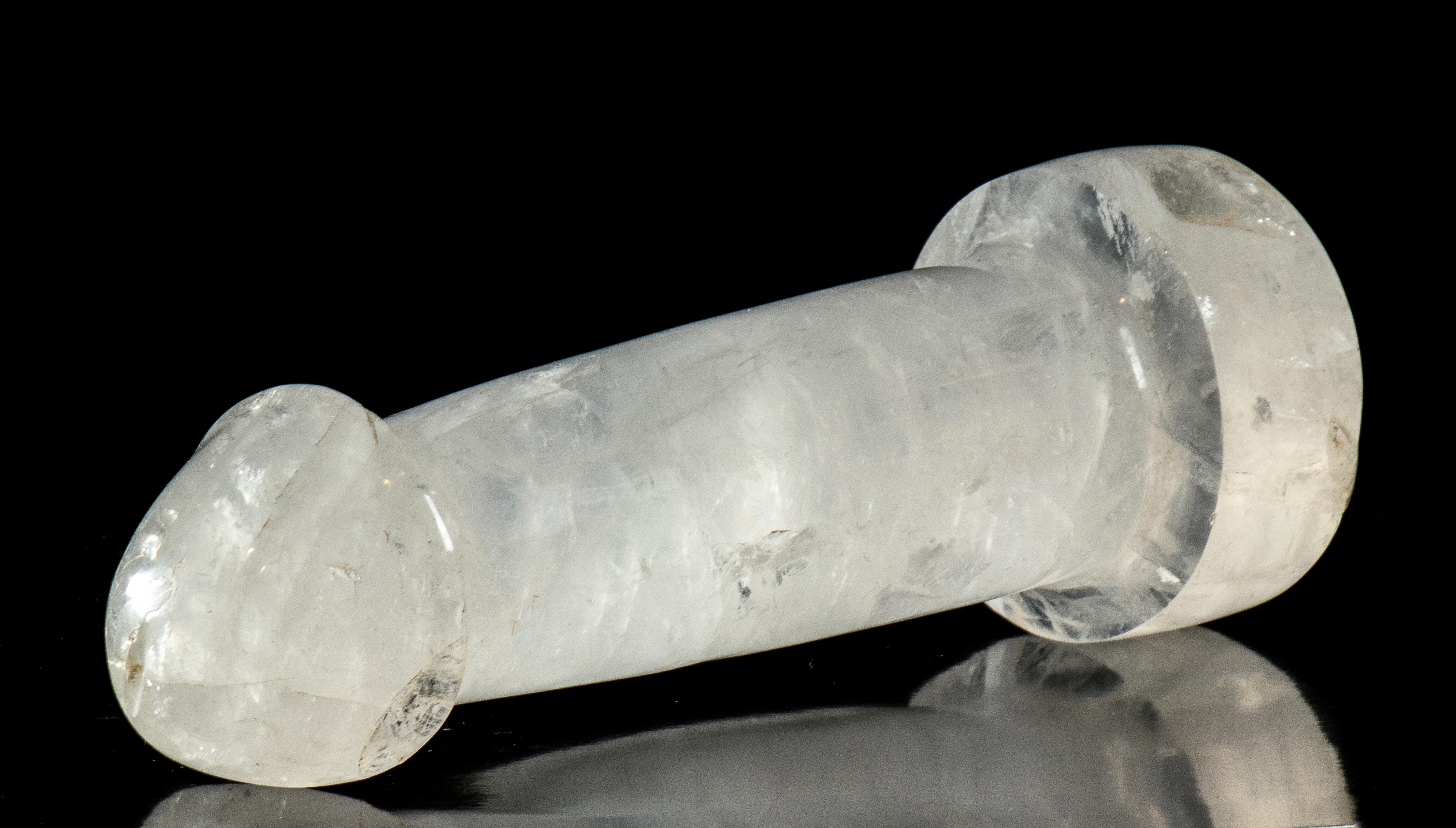 Nude Figurative Sculpture of Phallus In Semi Precious Stone Crystal of Rock 2
