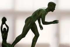 Nude Male Runner Classical Patinated  Bronze After the Antique