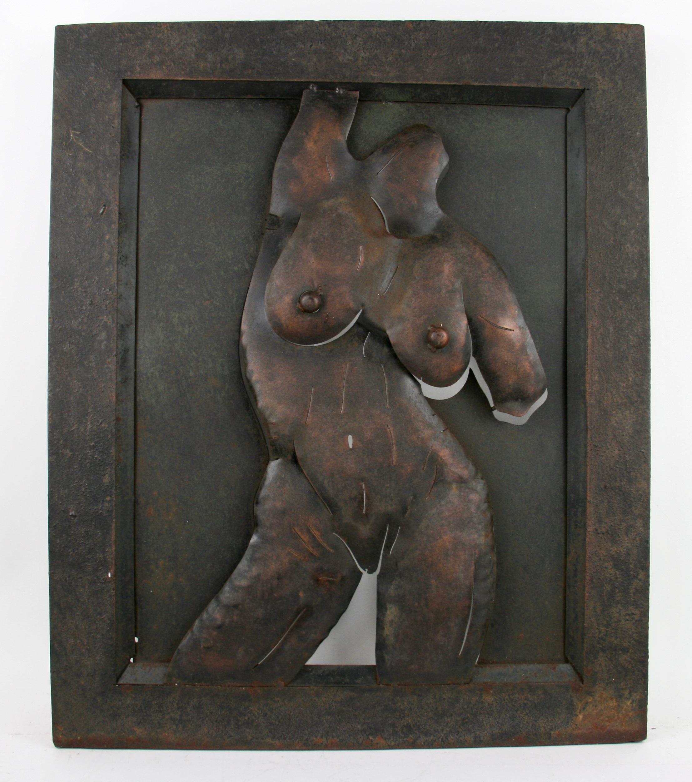 Unknown Figurative Sculpture - Nude Metal Wall Sculpture