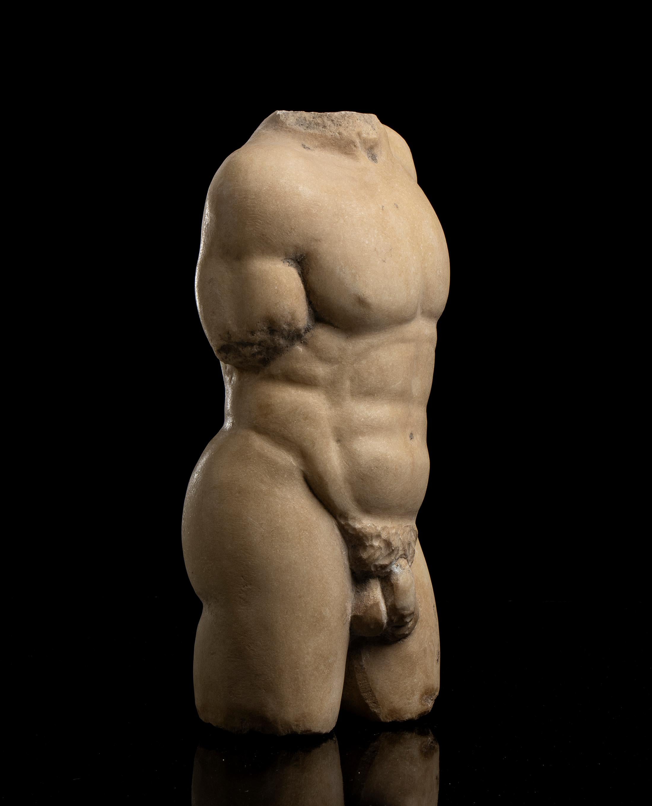 Nude White Marble Male Torso Sculpture Classical Greek Styl  19th Grand Tour 8