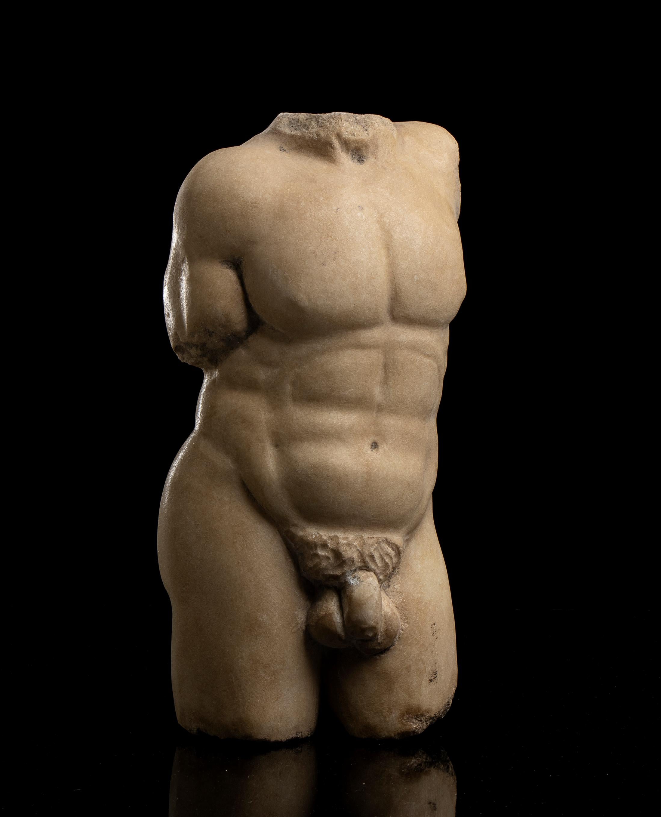 Nude White Marble Male Torso Sculpture Classical Greek Styl  19th Grand Tour 9