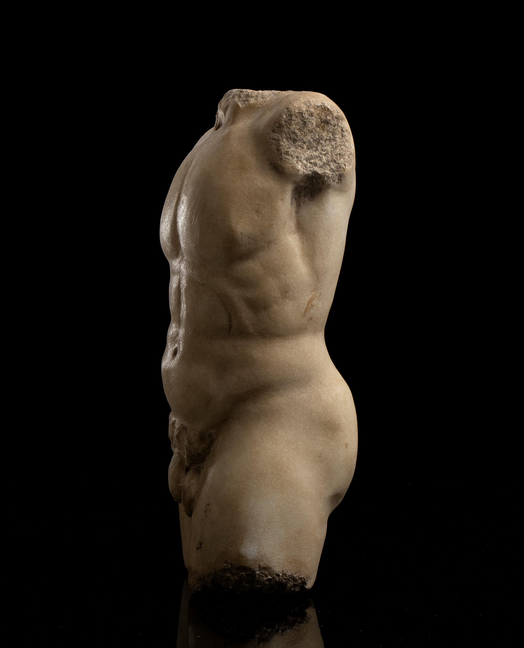 Nude White Marble Male Torso Sculpture Classical Greek Styl  19th Grand Tour 2