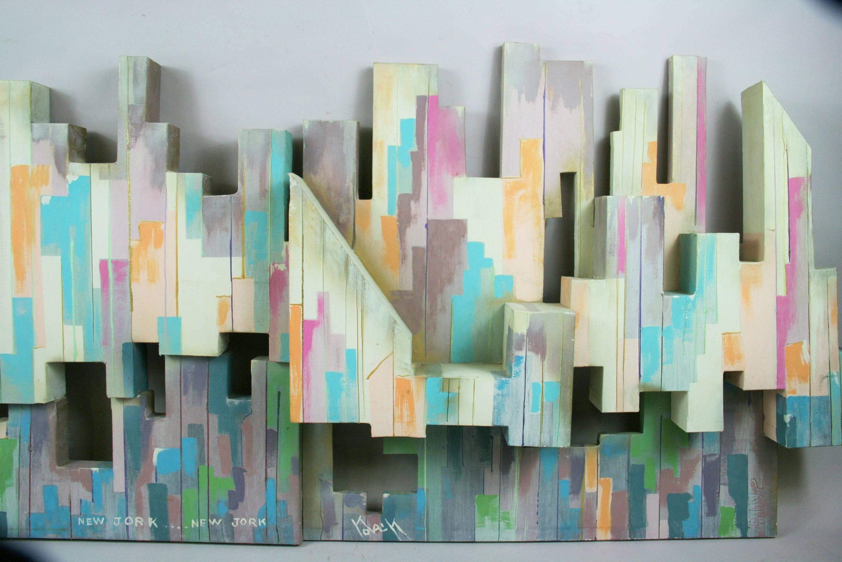 City Skyline Sculptural Painting by Yolay 1