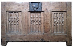 Antique Oak chest panel - end of the 15th century