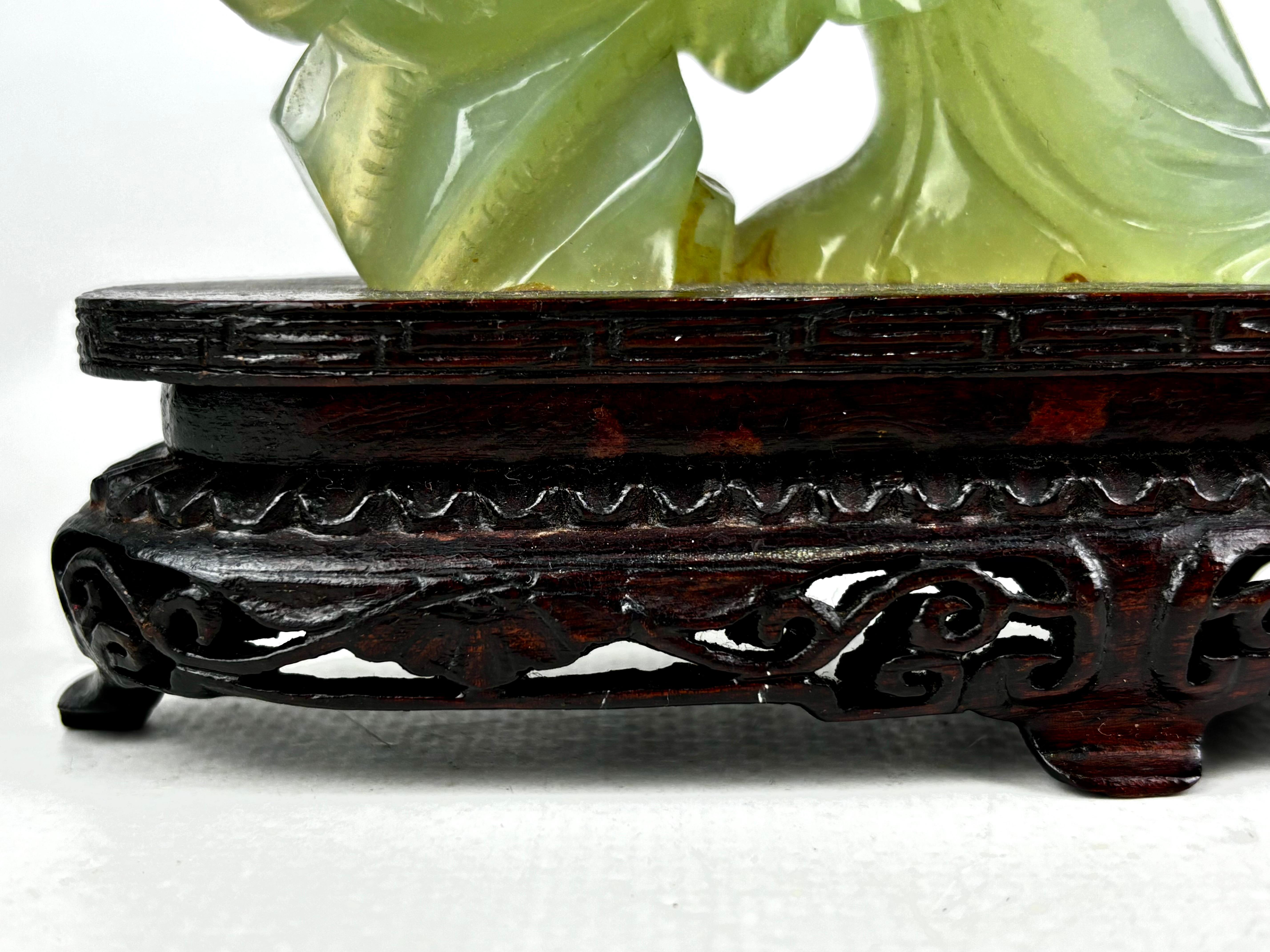 Oriental Jade Sculpture of Two Court Ladies with Tree – Mid-20th Century For Sale 13