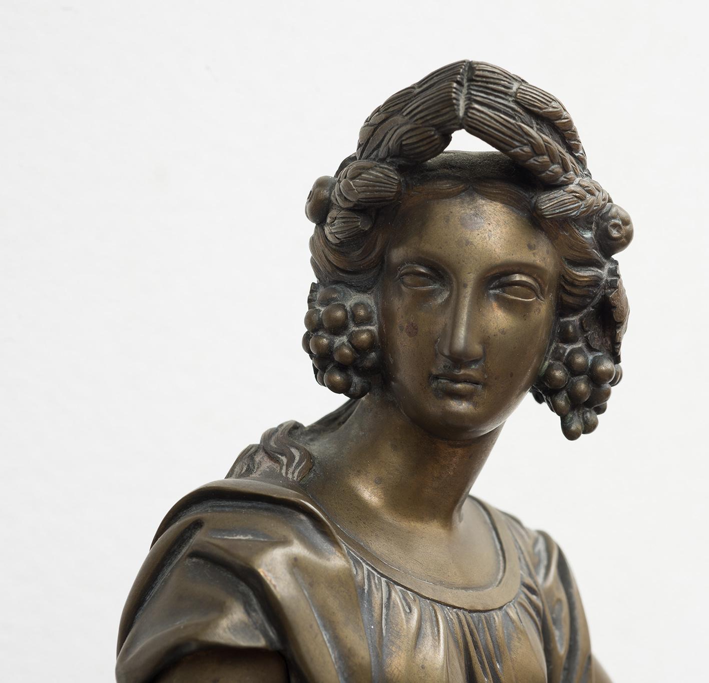 Orologio antico Napoleone III Francese 19secolo - Gray Figurative Sculpture by Unknown