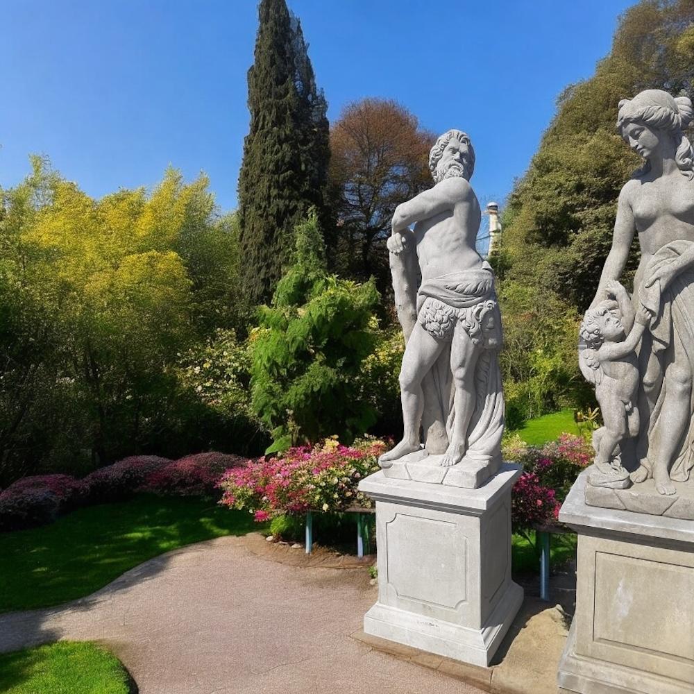 Sculptures de jardin italiennes en pierre du sujet mythologique d'Hercule en vente 7