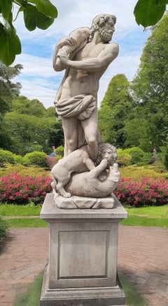 Outdoor Italian Stone Garden Sculptures of Mythological subject of Hercules