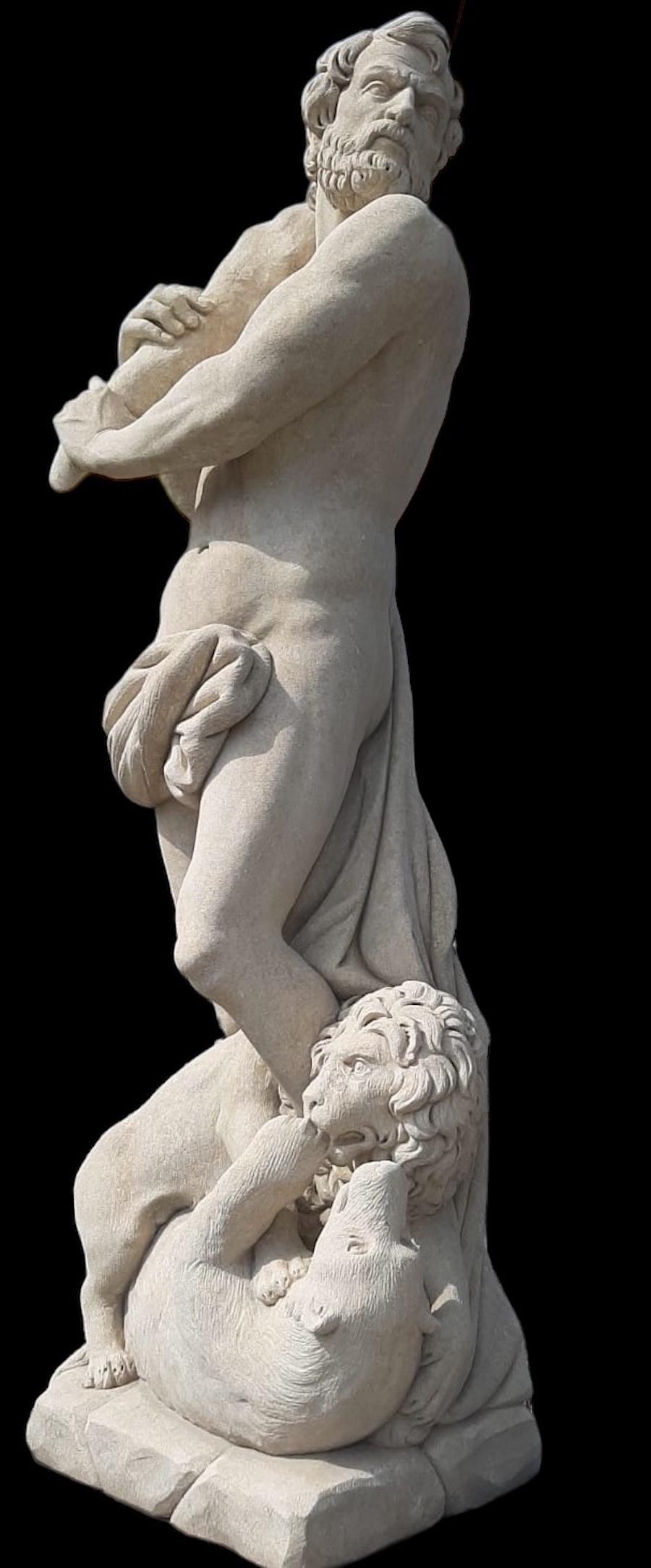Esculturas italianas de piedra para exteriores de Hércules, tema mitológico - Sculpture Académico de Unknown
