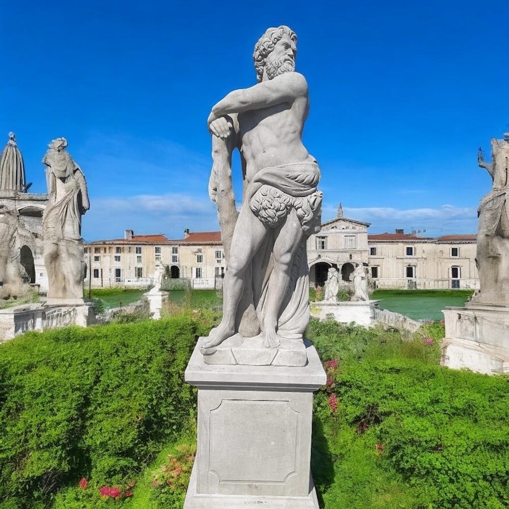 Sculptures de jardin italiennes en pierre du sujet mythologique d'Hercule en vente 3