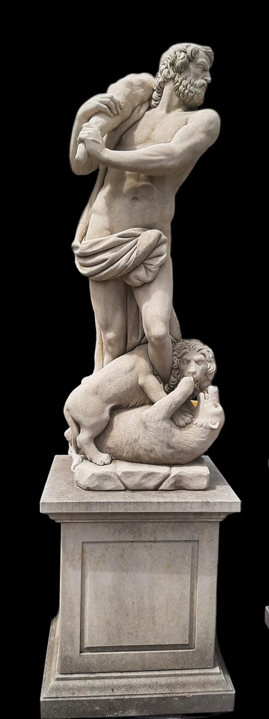 Esculturas italianas de piedra para exteriores de Hércules, tema mitológico 4