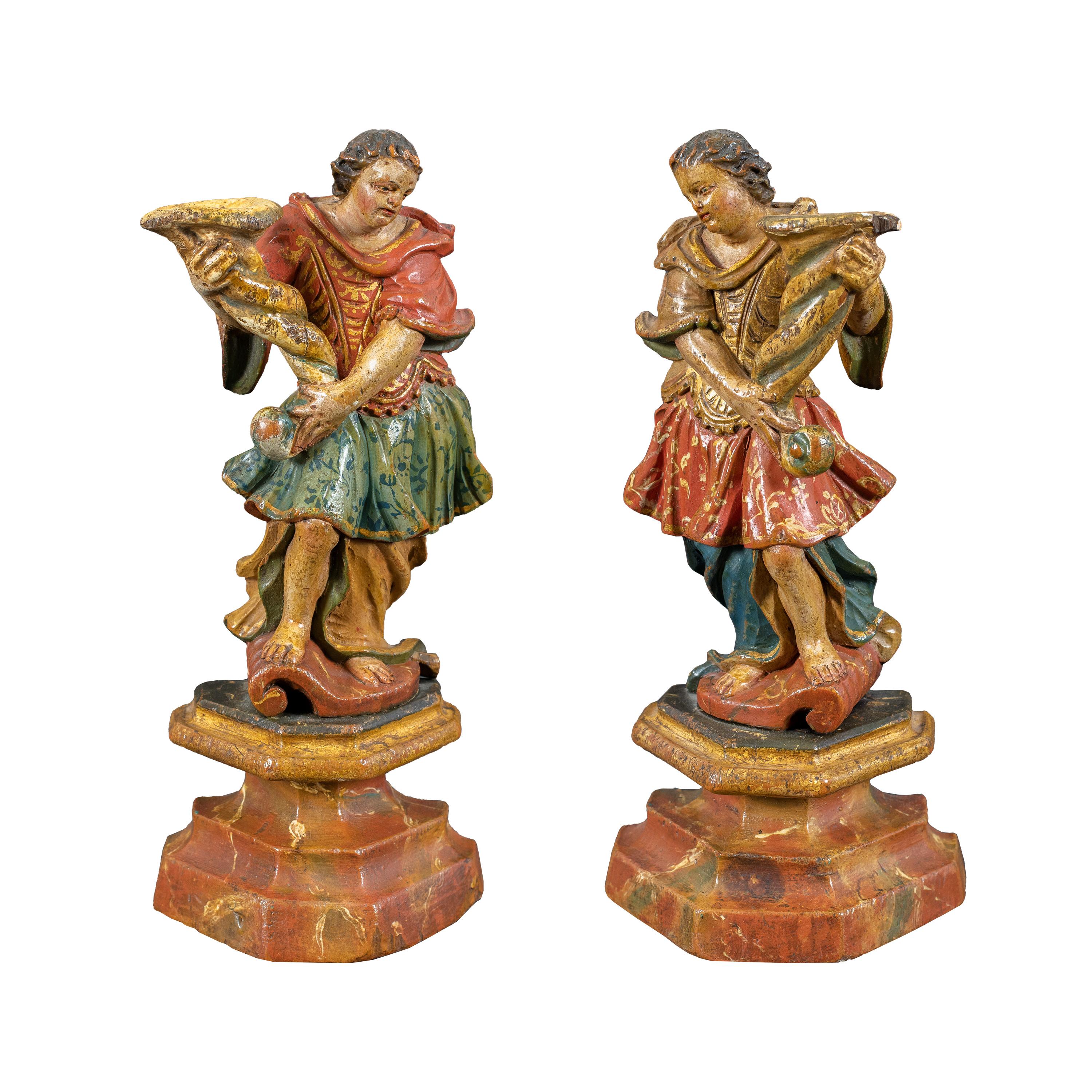 Pair of Venetian Carved Polychrome Cornucopia Pair of Venetian Carved Polychrome Cornucopia