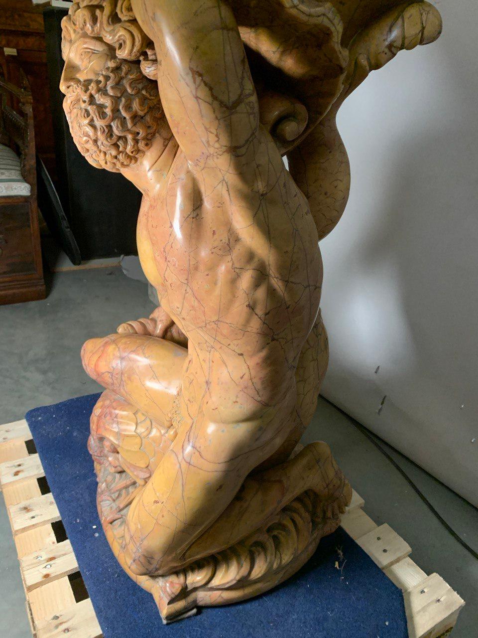 Paar barocke Skulpturen im Stil des 19. und 20. Jahrhunderts - Poseidon und Amphitrite im Angebot 8