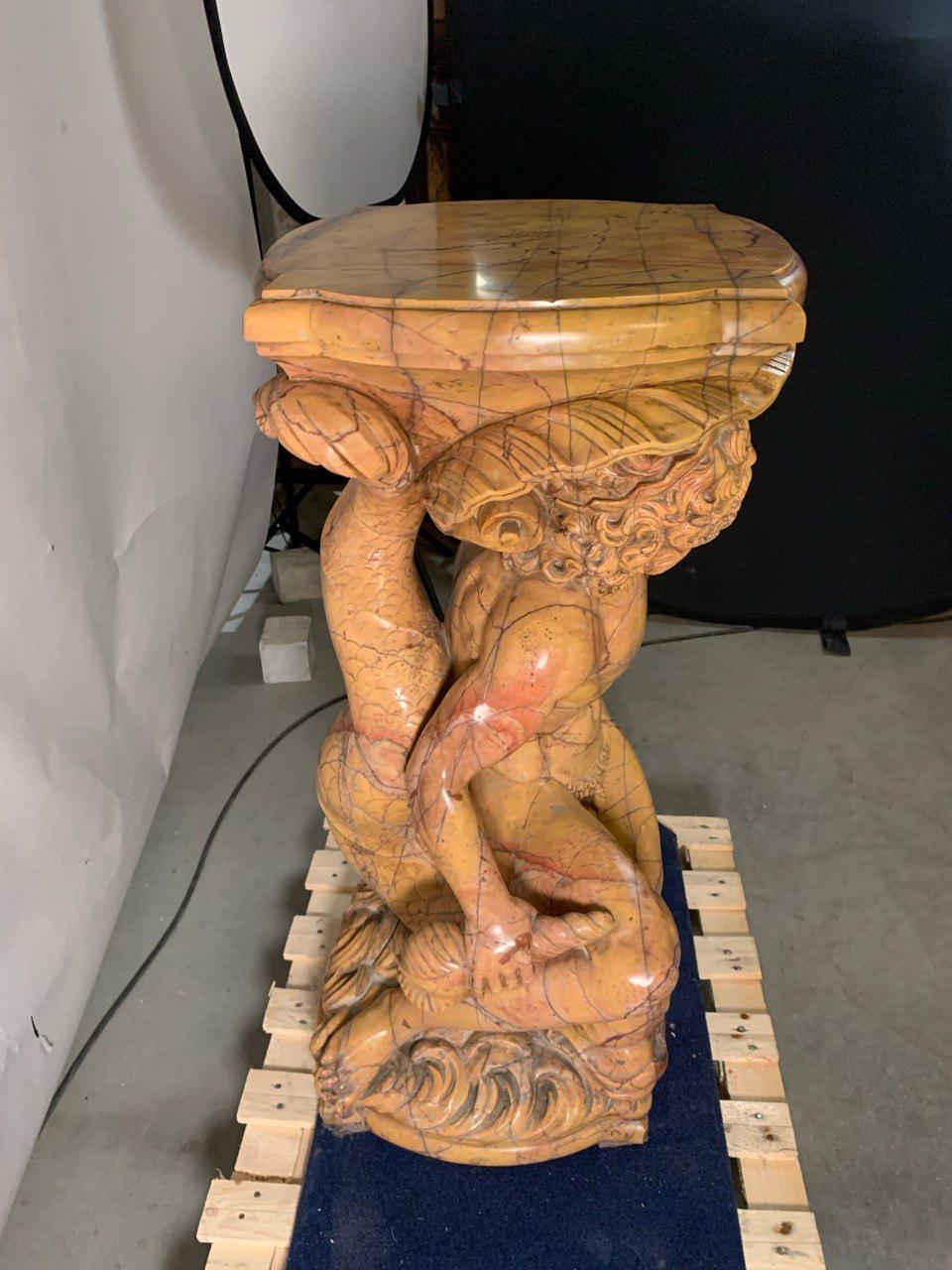Paar barocke Skulpturen im Stil des 19. und 20. Jahrhunderts - Poseidon und Amphitrite im Angebot 10