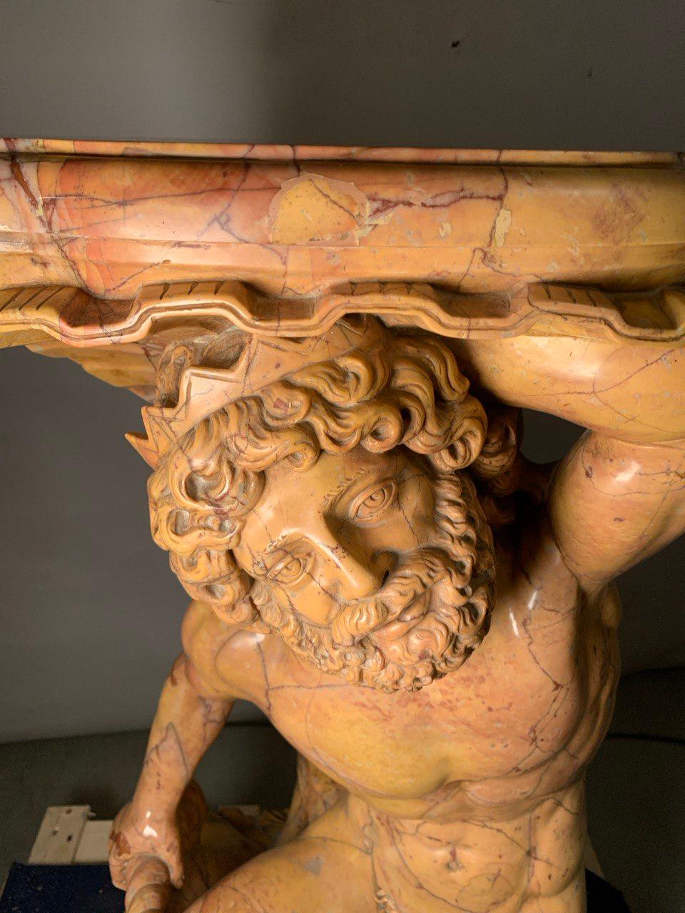 Paar barocke Skulpturen im Stil des 19. und 20. Jahrhunderts - Poseidon und Amphitrite im Angebot 11