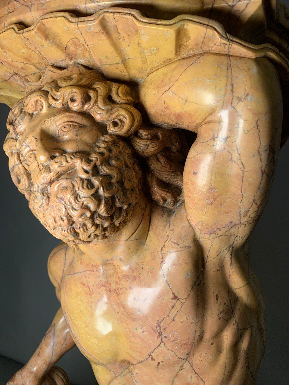 Paar barocke Skulpturen im Stil des 19. und 20. Jahrhunderts - Poseidon und Amphitrite im Angebot 13