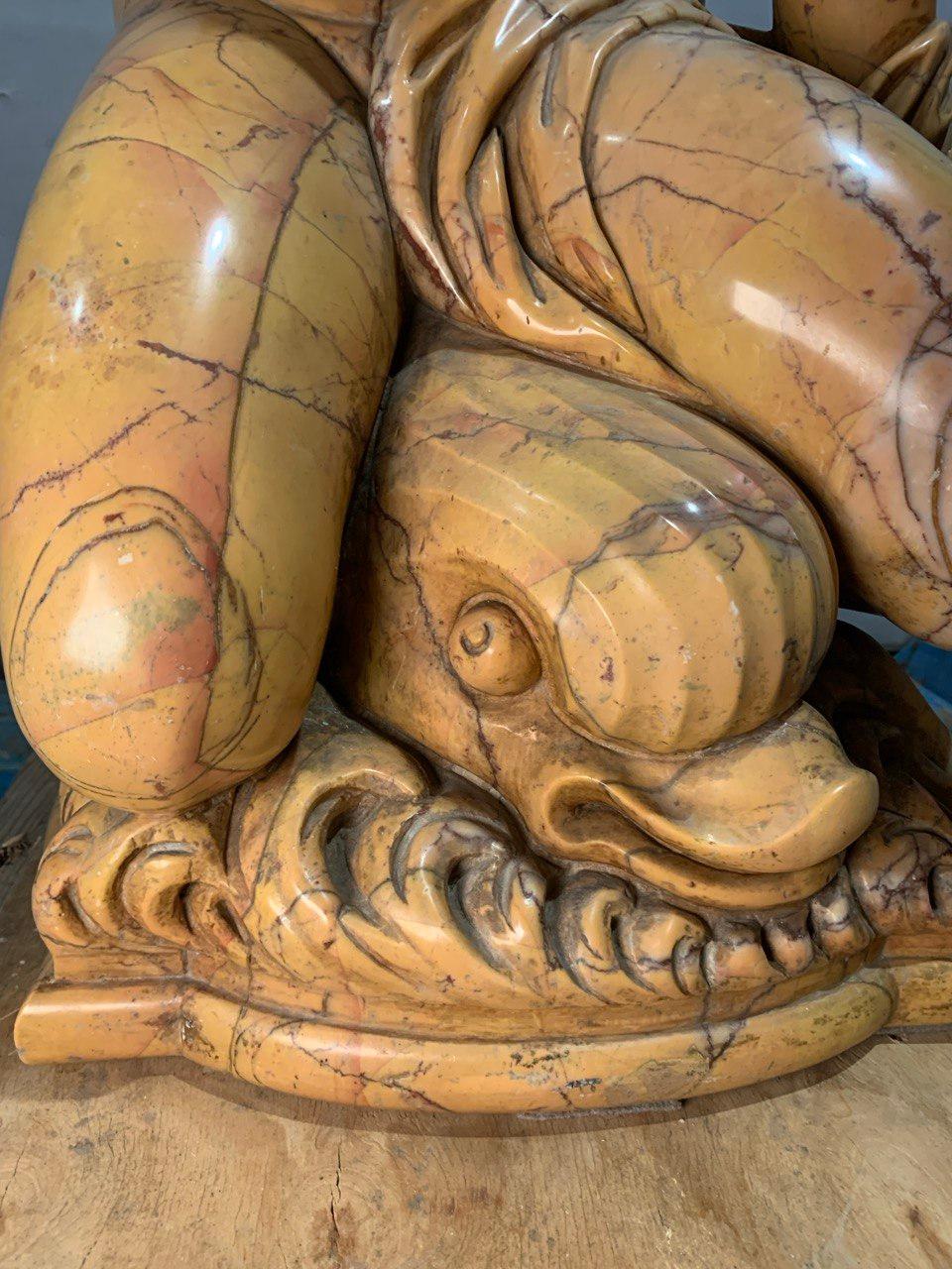 Paar barocke Skulpturen im Stil des 19. und 20. Jahrhunderts - Poseidon und Amphitrite im Angebot 1