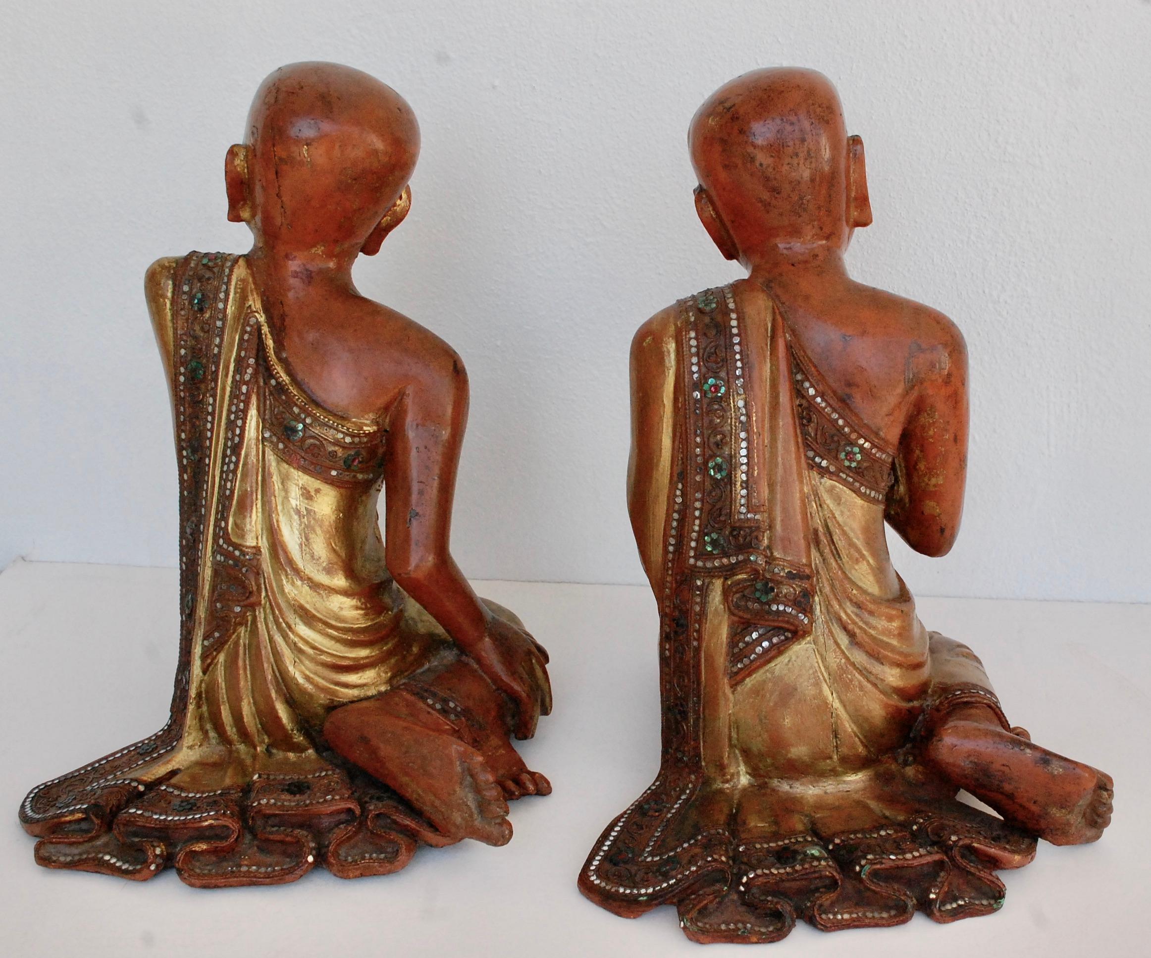 Pair of 19th Century Buddhist Monks  For Sale 2