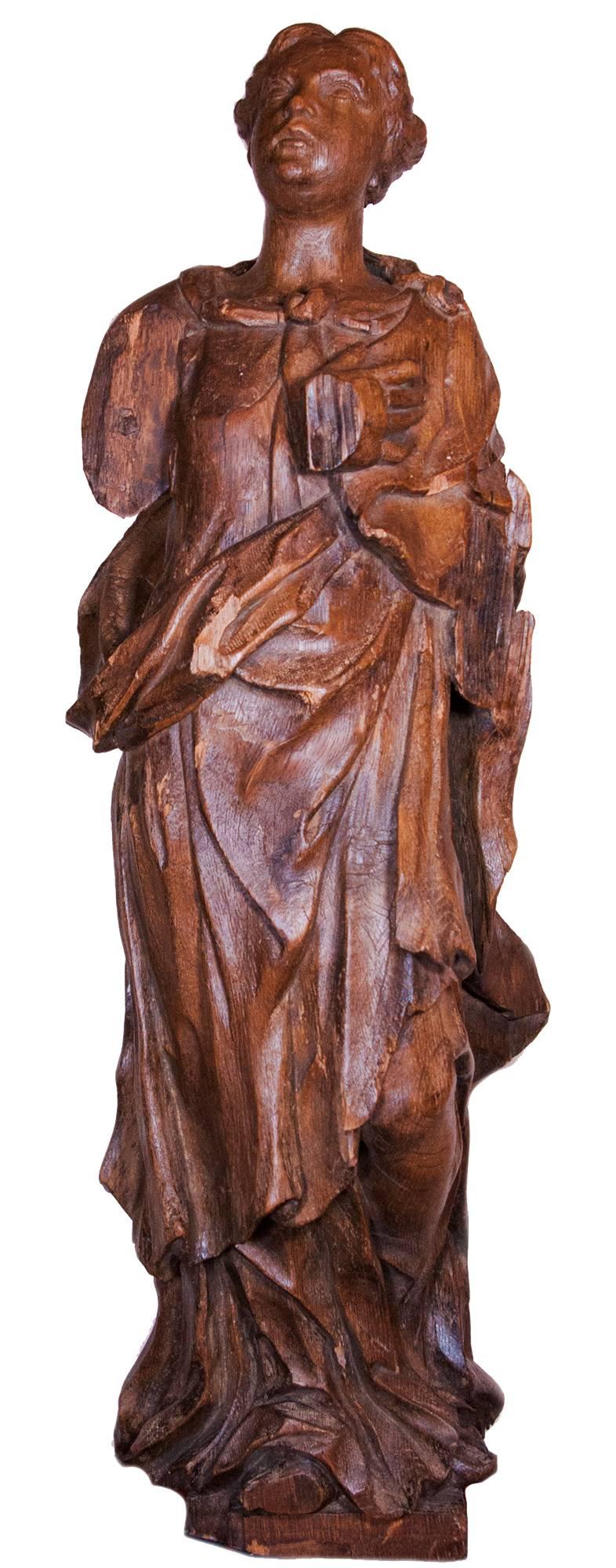 Pair Of Allegorical Figures In Oak, Circa 1730 - Baroque Sculpture by Unknown