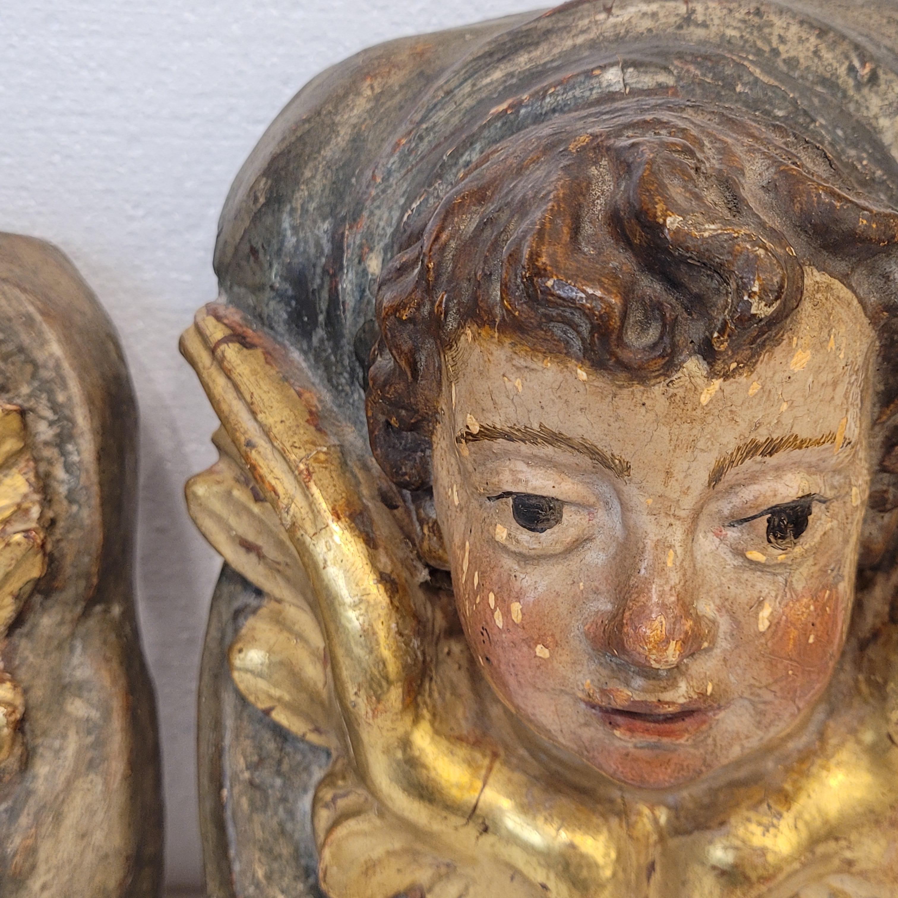 Paire d'anges Sculpture baroque 