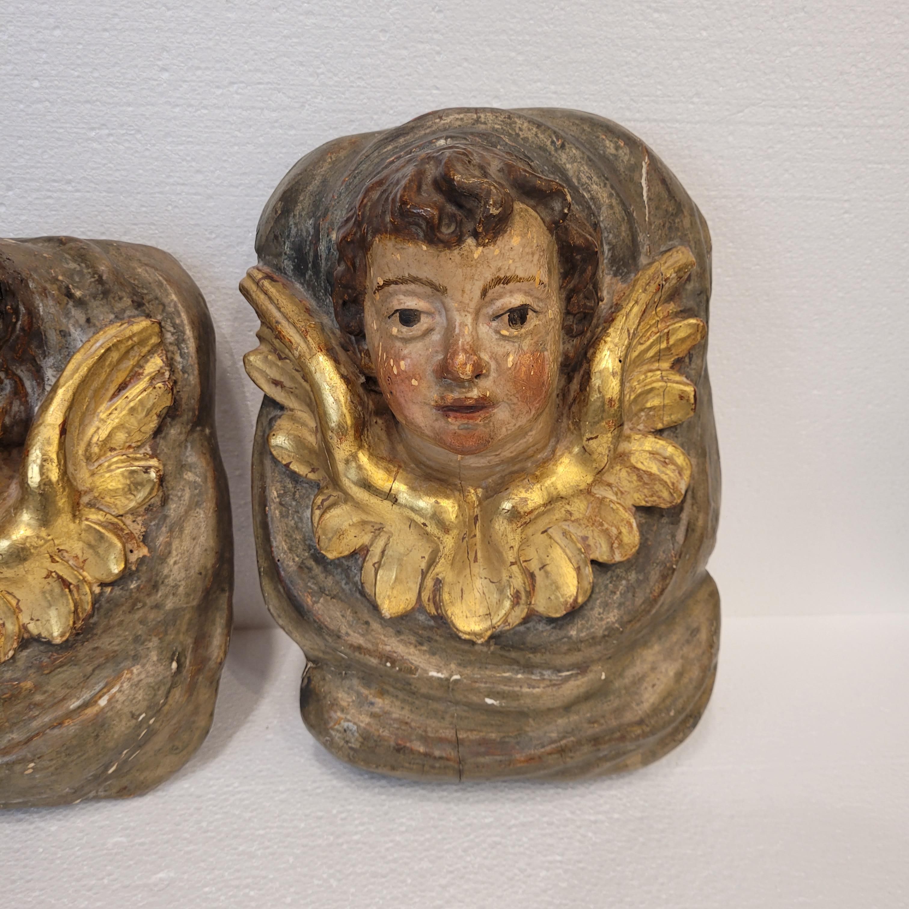 Paire d'anges Sculpture baroque 