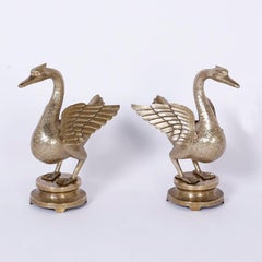 Pair of Anglo-Indian Brass Birds