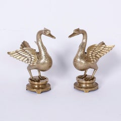Pareja de pájaros angloindios de latón