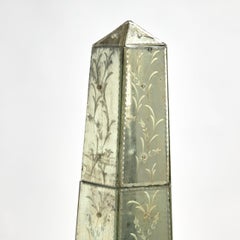 Pair of Antique Italian Mirrored Obelisks